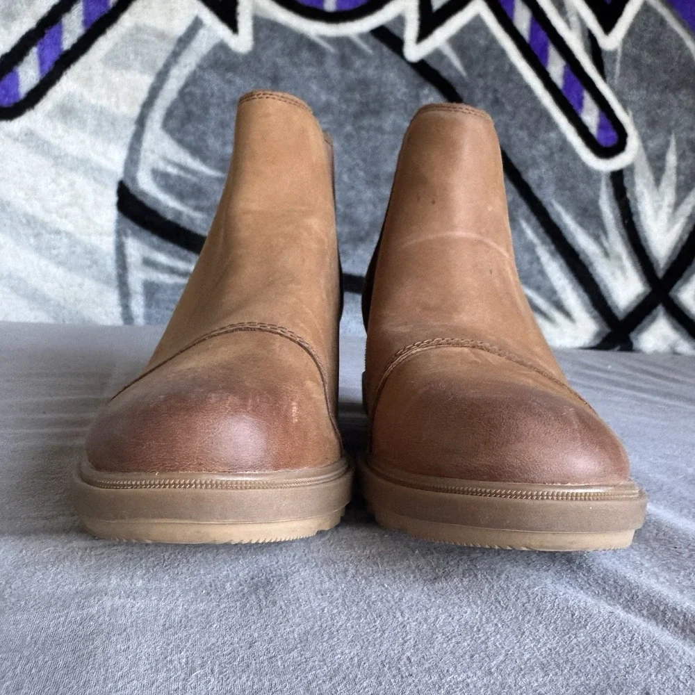 Size 7 - Sorel Evie II Chelsea Boots Camel Suede Women's NL5020-243